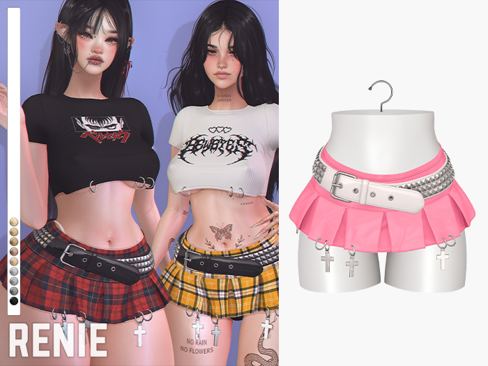 RENIE : REBEL SKIRT - PINK