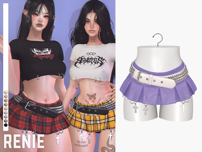 RENIE : REBEL SKIRT - PURPLE