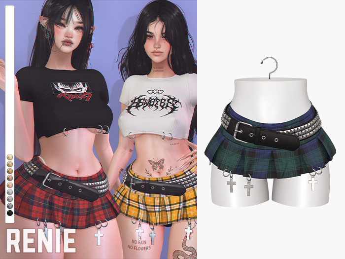 RENIE : REBEL SKIRT - TARTAN BLUE