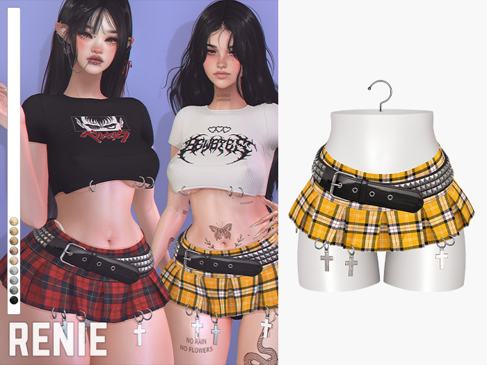 RENIE : REBEL SKIRT - TARTAN YELLOW