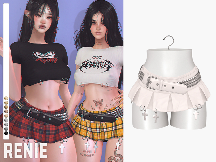 RENIE : REBEL SKIRT - WHITE