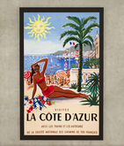 Cote d'Azur Vintage Poster - French National Railway (PBR 2K)