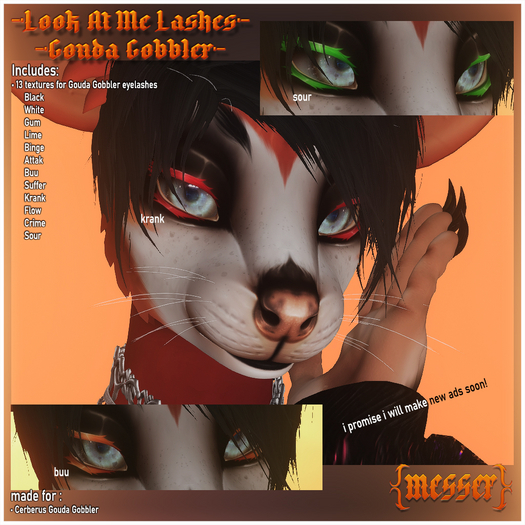 M! Gouda Gobbler - Look At Me Lashes | Textures for your rat eyelashes
