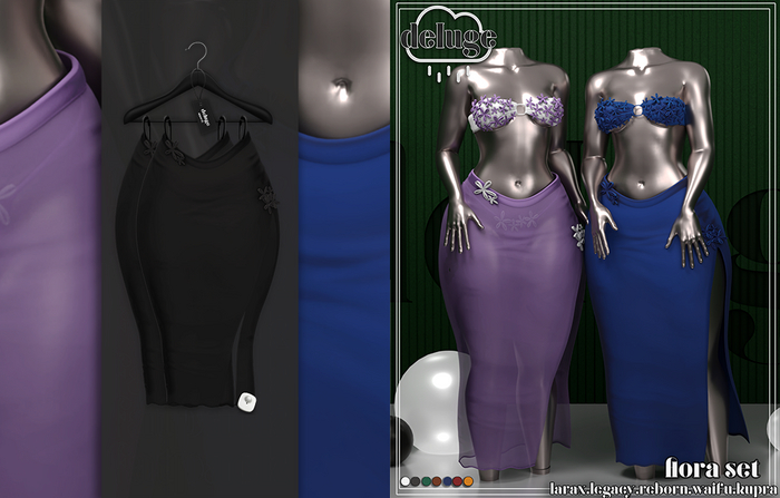 deluge. flora skirt  - blk [bxd]
