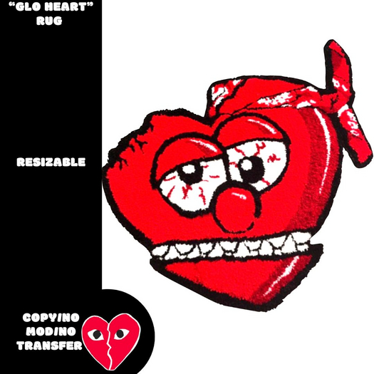 glo heart rug