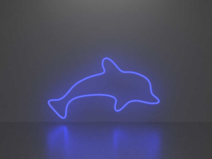 Dolphin neon sign Full Permission