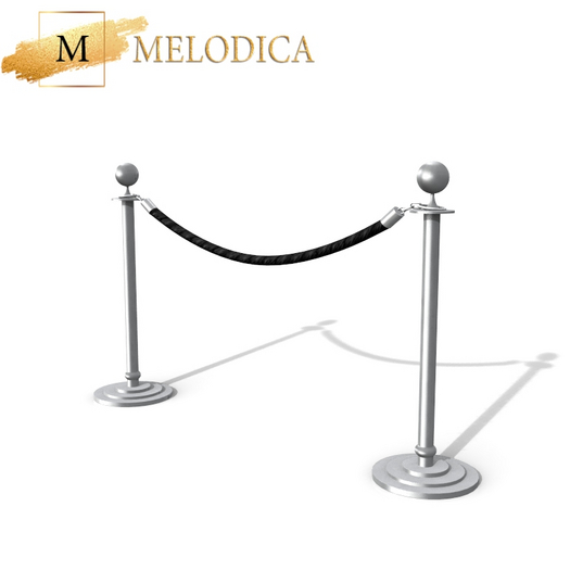 Silver Black Event Fence