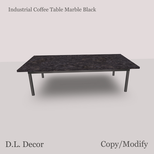 ! D.L. Decor Industrial Coffee Table Marble Black Sale - Black Friday Promo