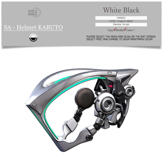 :::SOLE::: SA - Helmet KABUTO (White Black)
