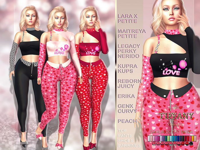 ::TD:: Dahlia Outfit {Mesh} - Valentines + Lara X