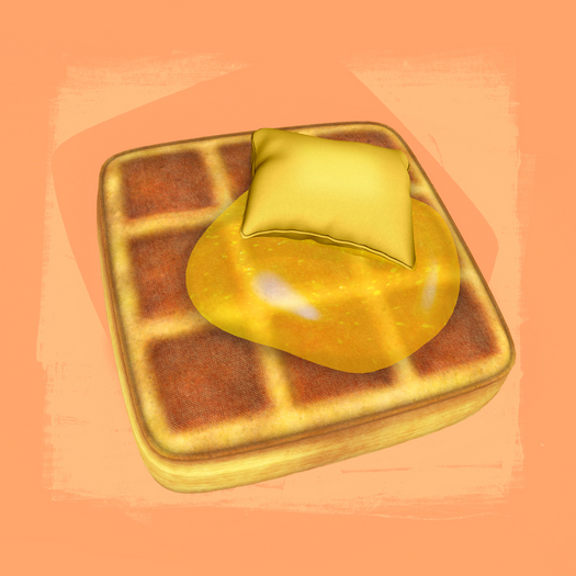 Waffle Snack Floor Cushion