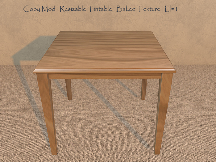 Imagine That ~ Square Multi Functional Table ~ Resizable / Tintable ~ Wood Texture