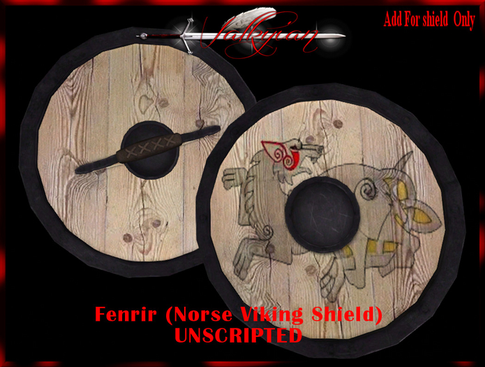 ~Valkyrian~Fenrir (Norse Viking Shield) Unscripted (ADD)