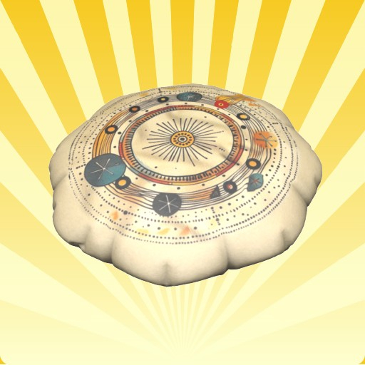 Solarpunk Temple Cushion V.1