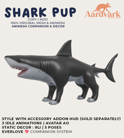 Aardvark : Shark Pup  -  Black 