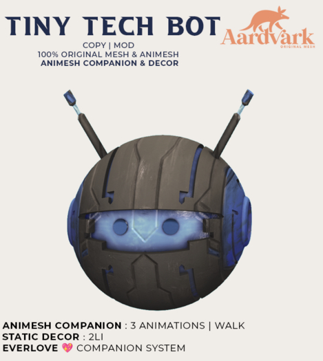 Aardvark : Tiny Tech Bot -  Blue 