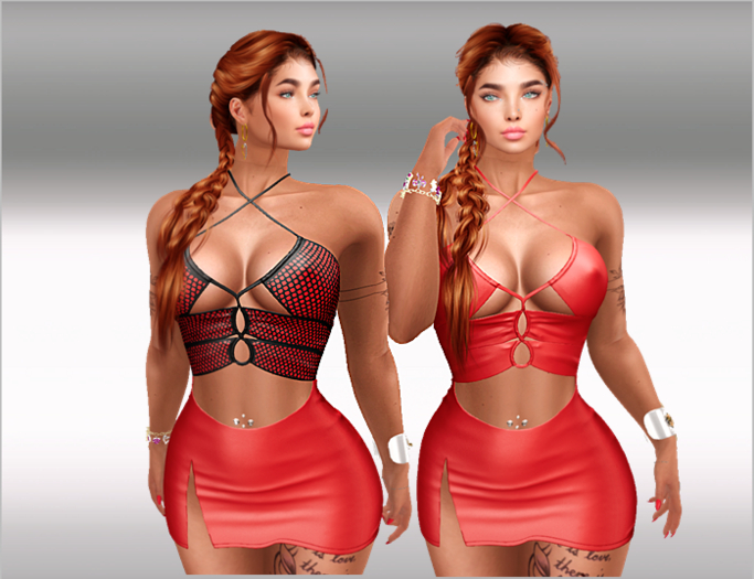 DEMO Mini Dress & Top Fishnet & Multicolor,LaraX,Maitreya,Legacy,Reborn