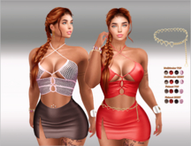 Mini Dress & Top Fishnet & Multicolor 16x with Belt HUD3,LaraX,Maitreya,Legacy,Reborn