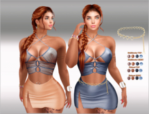 Mini Dress & Top Fishnet & Multicolor 16x with Belt HUD4,LaraX,Maitreya,Legacy,Reborn