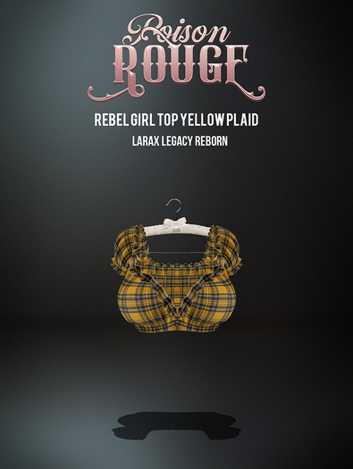 POISON ROUGE Rebel Girl Top Yellow Plaid 