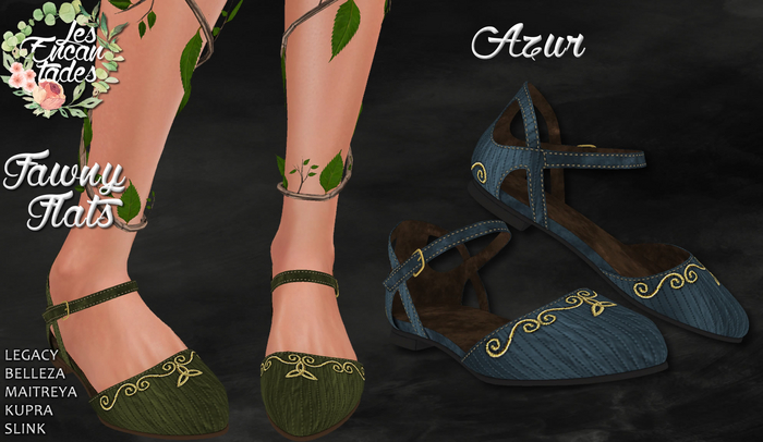 *LE* Fawny Flats Azur - Medieval shoes