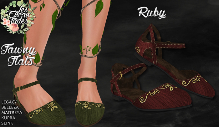 *LE* Fawny Flats Ruby - Medieval shoes