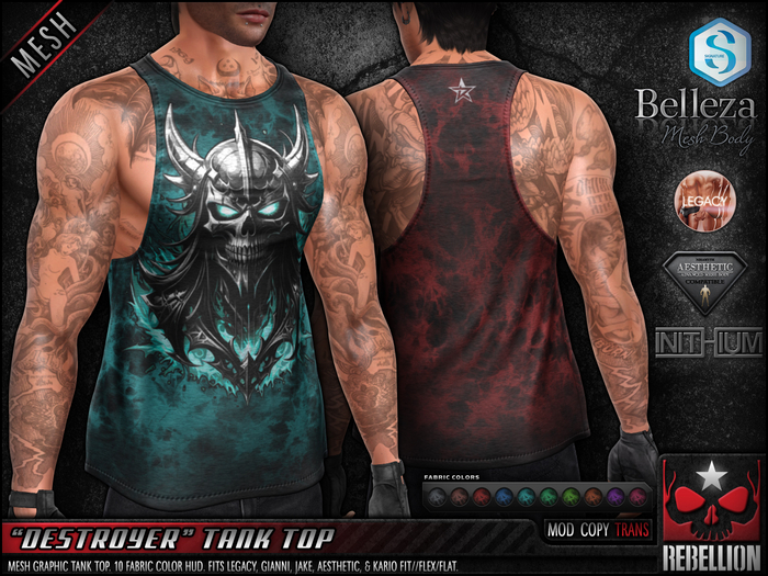 = REBELLION = "DESTROYER" TANK TOP - DEMO