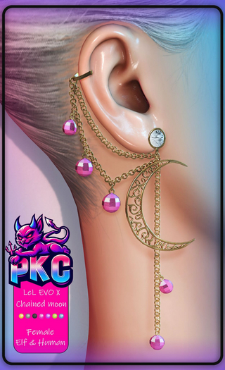*PKC* LeL EVO X Chained Moon Earrings