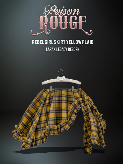 POISON ROUGE Rebel Girl Skirt Yellow Plaid 