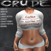 Coffee because I can count the number of hours of sleep I got on one hand Women's Crop (WCC)  <Wear Me>