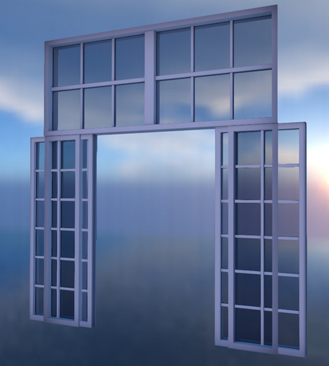 Working Doors with windowed surround FULLY SCRIPTED