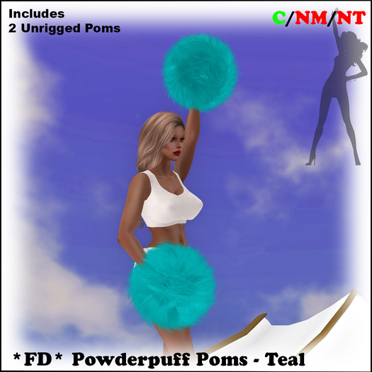 *FD* Powderpuff Poms [Boxed] Teal