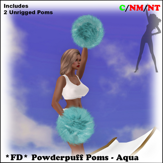*FD* Powderpuff Poms [Boxed] Aqua