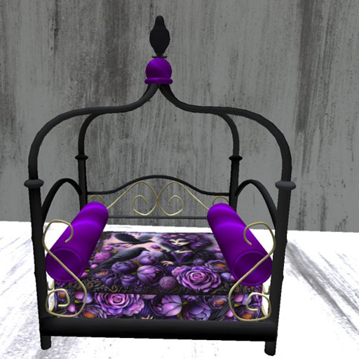Dark Raven Purple Raven Floral Nappy bed