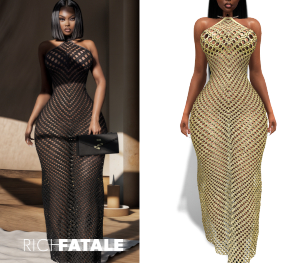 $RICH FATALE - JANET CROCHET MAXI - CANARY