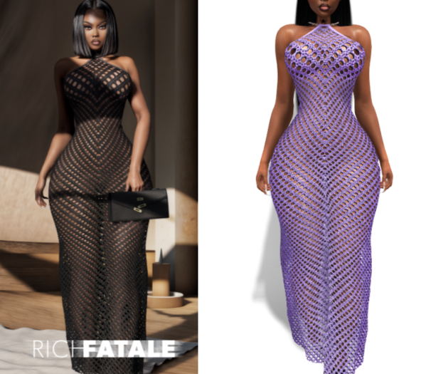 $RICH FATALE - JANET CROCHET MAXI - LAVENDER