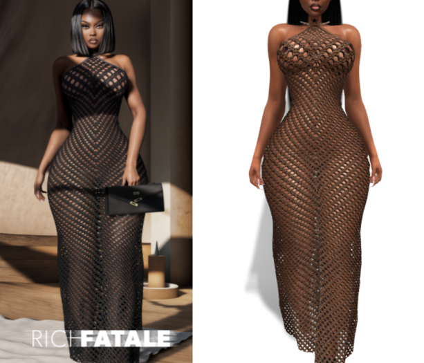 $RICH FATALE - JANET CROCHET MAXI - MOCHA