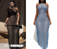 $RICH FATALE - JANET CROCHET MAXI - SKY