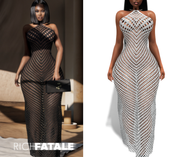 $RICH FATALE - JANET CROCHET MAXI - SNOW