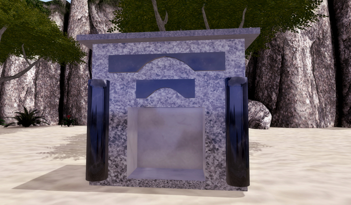 "M" Mesh IInside "M" Mesh Fireplace