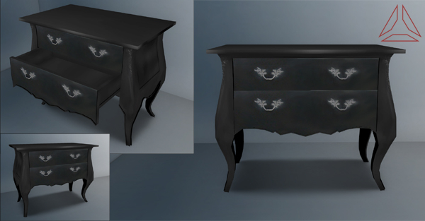 Antique Black Two Drawers (Rochelle Noir)