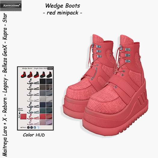 [Xprs] - Wedge Boots Red Minipack