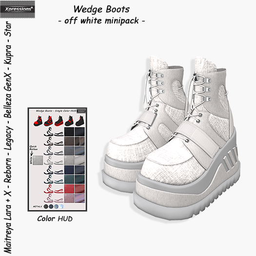 [Xprs] - Wedge Boots Off White Minipack