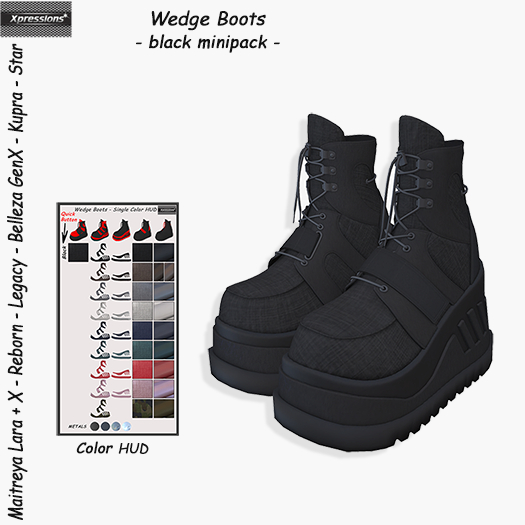 [Xprs] - Wedge Boots Black Minipack