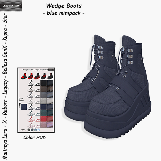 [Xprs] - Wedge Boots Blue Minipack