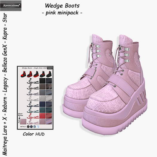 [Xprs] - Wedge Boots Pink Minipack