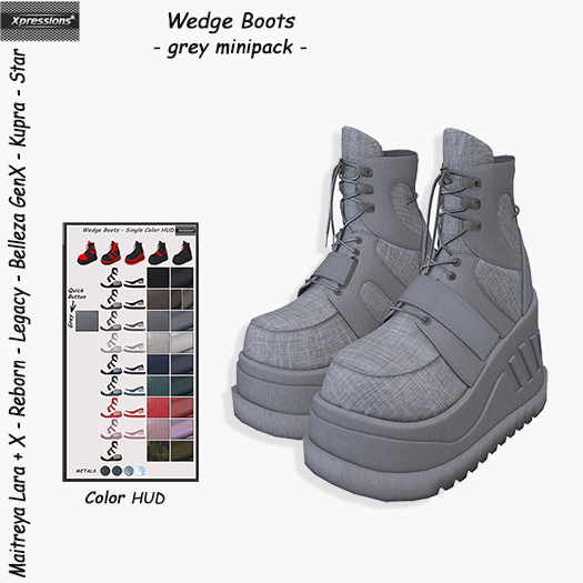 [Xprs] - Wedge Boots Grey Minipack