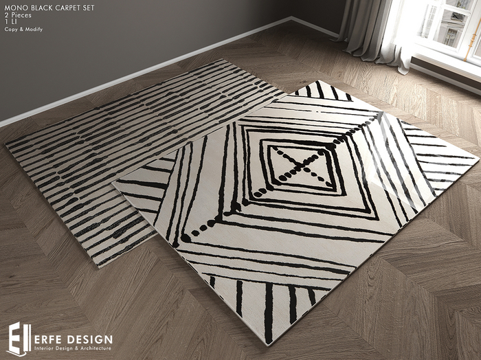 Mono Black Carpet 1 LI -2pcs  [Erfe Design] PACK