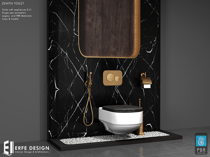 Zenith Toilet with wall   PBR & Legacy  [Erfe Design] PACK