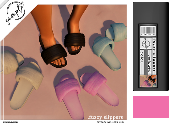 [simpleCUTE] Fuzzy Slipper -Hot Pink  //ADD ME//